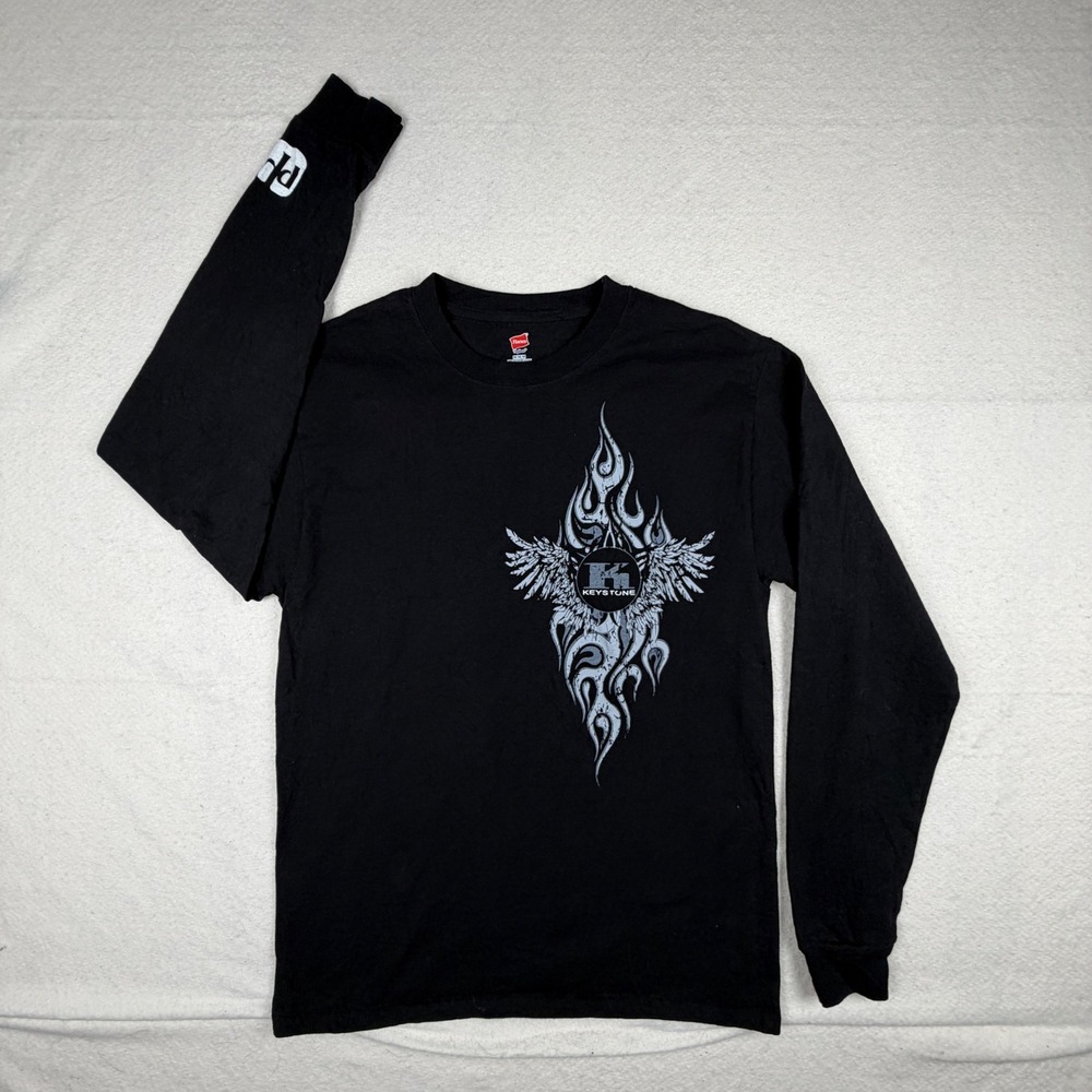 Hanes LKQ Keystone PPG Mens Black Long Sleeve Graphic T-Shirt Size M Automotive